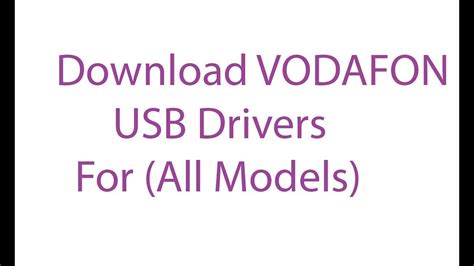 A driver, as microsoft puts it, is software that allows your computer to communicate with hardware or devices. Download Vodafone USB Drivers All Models - YouTube