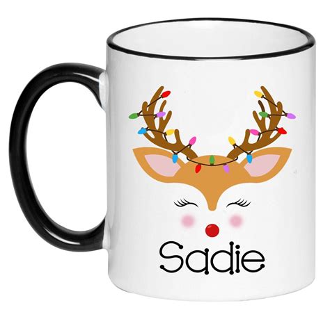 Personalized Reindeer Hot Chocolate Mug Childrens Hot Etsy