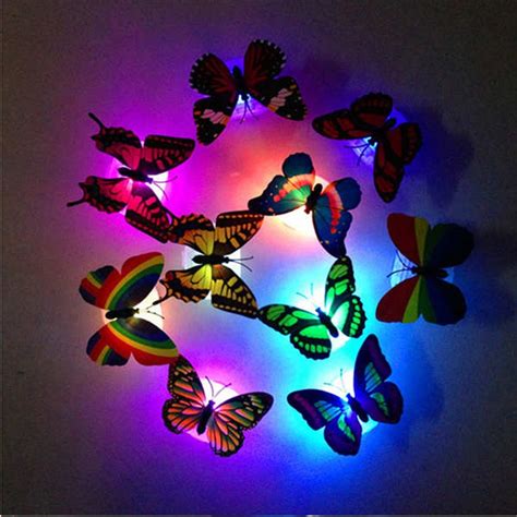 2017 High Quality Colorful Changing Butterfly Led Night Light Lamp Home