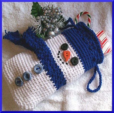 Crochet Pattern Christmas Gift Bag Snowman