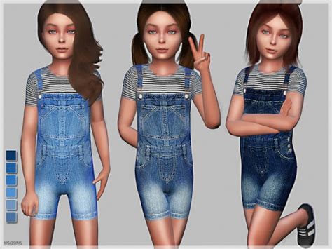Msq Sims Children Dungaree N01 • Sims 4 Downloads