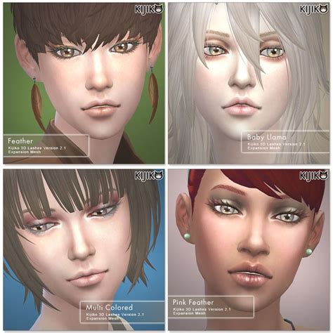 Kijiko Eyelash V2 3d Lashes Sims 4 Cc Eyelashes