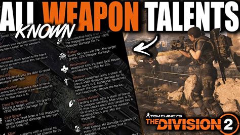 The Division Weapon Talents Explained