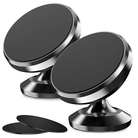 2 Pack Magnetic Phone Mount Super Strong Magnet W 2 Metal Plates Car
