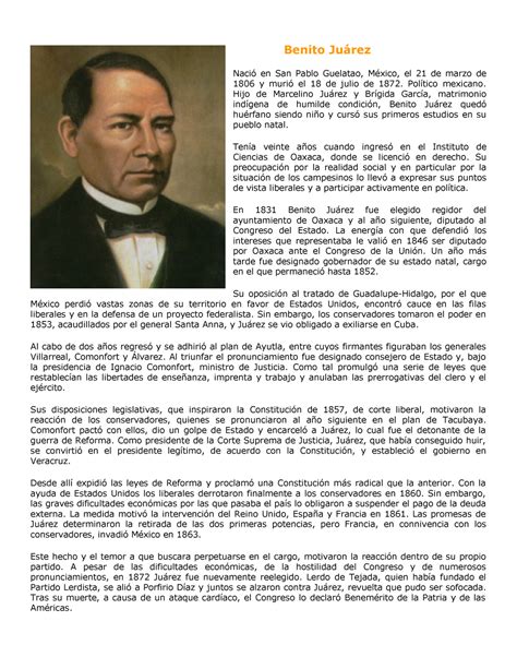 Benito Juárez Biografias De Personajes Historicos Benito Juárez