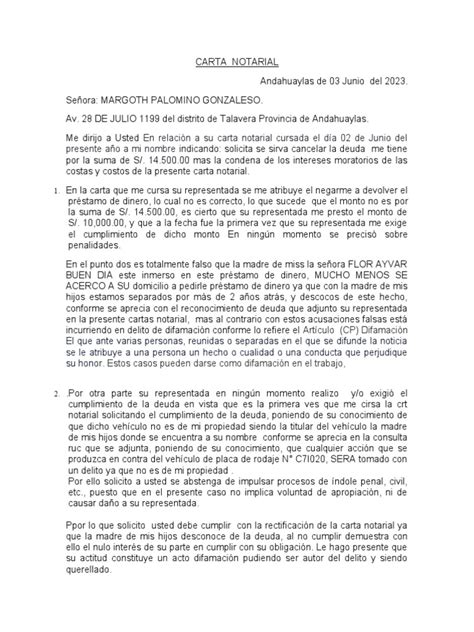 Carta Notarial Pdf Justicia Crimen Y Violencia