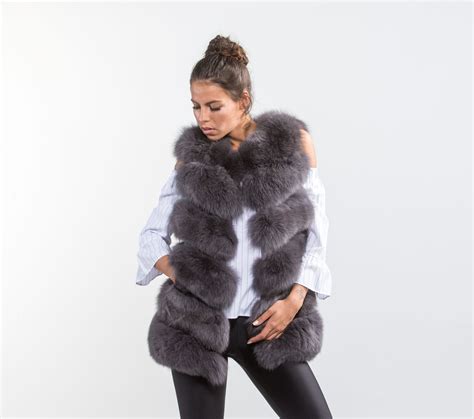 Grey Fox Fur Vest I Made Of Real Fox Fur I Haute Acorn