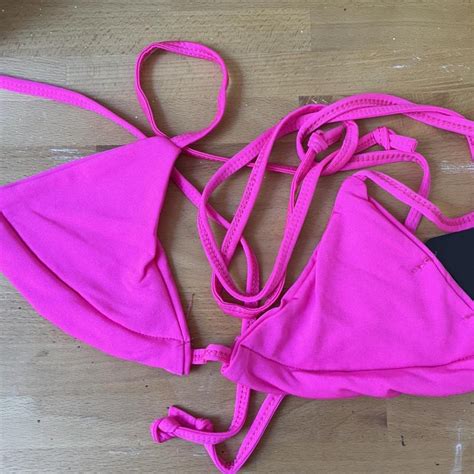 Hot Pink Basic Stretchy Bikini Top Never Worn With Depop