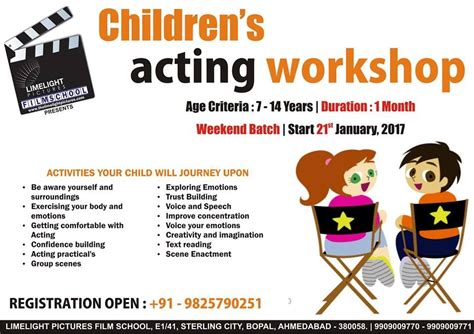 Childrens Acting Workshop Registration Open Age 7 14 Yr Weekend