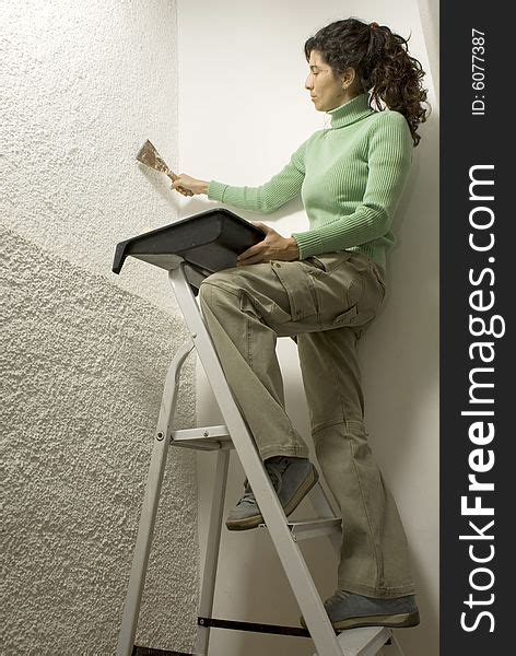 7 Woman Painting Ladder Vertical Free Stock Photos StockFreeImages