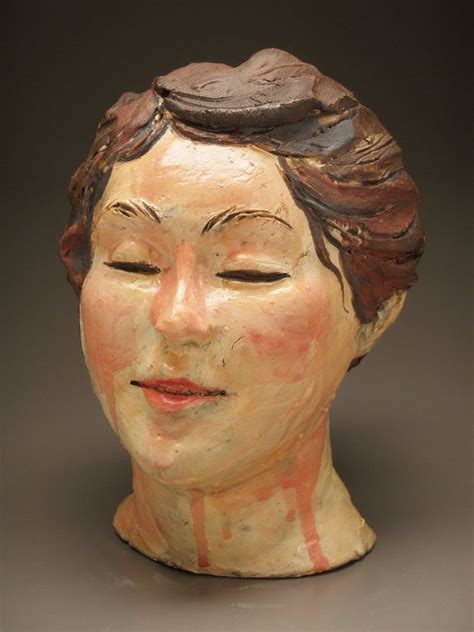 Bust Of A Woman Ceramic Portrait Sculpture Head Wall Art Face Clay