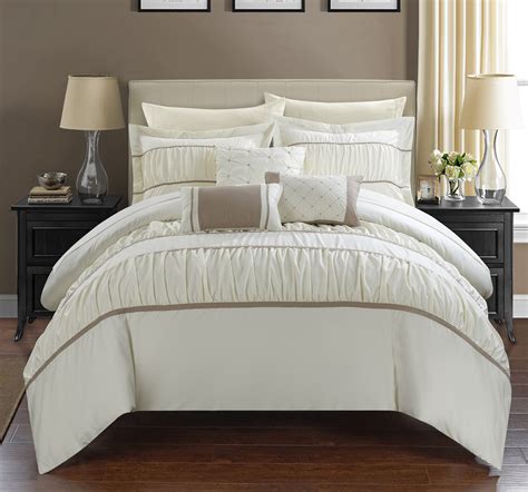 Chic Home 10 Piece Wanda Pleated And Ruffled King Bed In A Bag Comforter