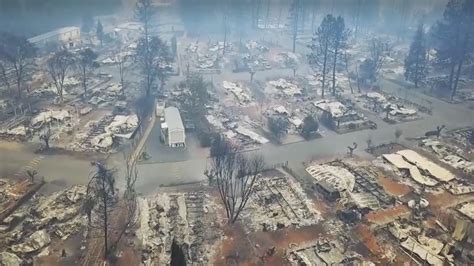 Drone Footage Shows Aftermath Of Camp Fire In California
