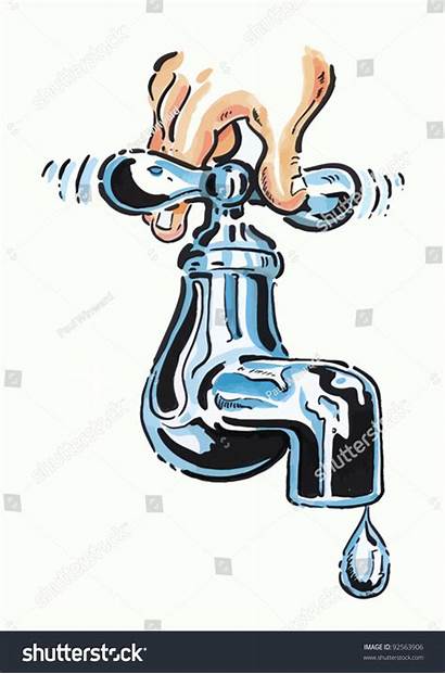 Tap Water Turning Hand Shutterstock Vector