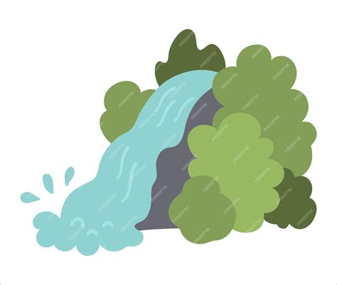 Premium Vector Vector Waterfall Icon Nature Landscape Illustration