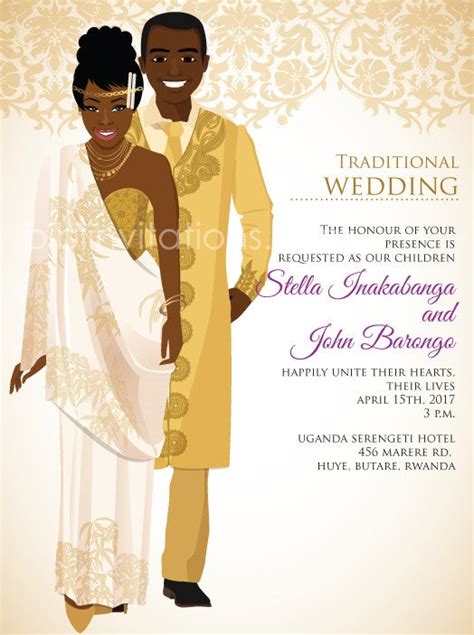 Rwandan Traditional Wedding Invitation Card Bibi Invitations