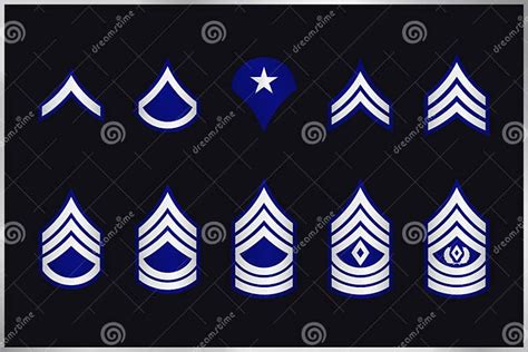 Military Ranks Stripes And Chevrons Vector Set Army Insignia Stock