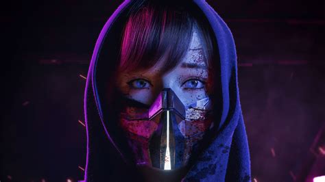 Patreon Neon Light Wallpaper Fantasy Girl Cyberpunk