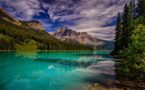 Download Wallpapers Emerald Lake Mountain Lake Rocky Mountains