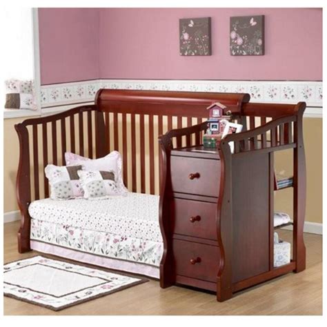Convertible Baby Crib Changing Table Combo Nursery Furniture 4 In 1 Bed Toddler Nursery