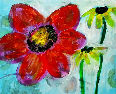 Flower Abstract Painting By Hae Kim Fine Art America
