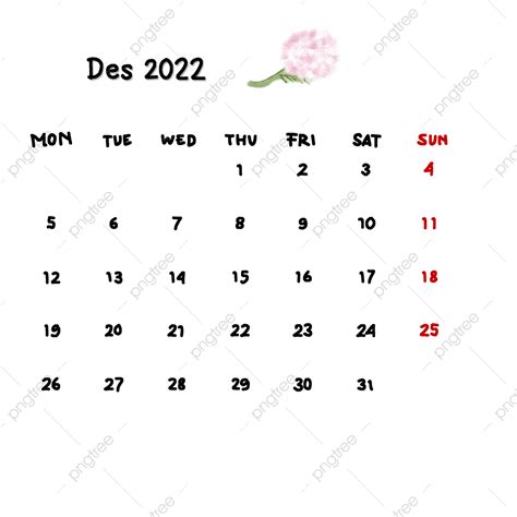 Gambar Kalender Tulisan Tangan Bulan Desember 2022 Nama Bulan Dalam