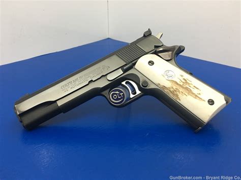 Colt Gold Cup National Match Series 70 45 Acp Blue Genuine Stag Grips