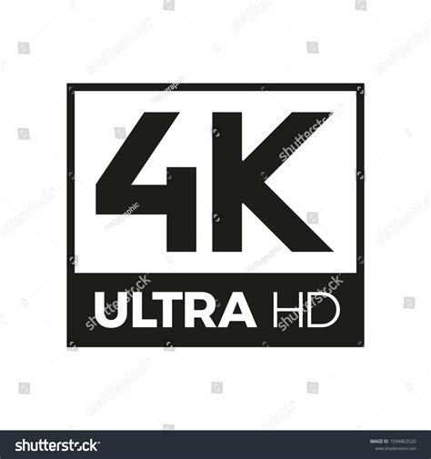 4k Ultra Hd Symbol High Definition 4k Royalty Free Stock Vector