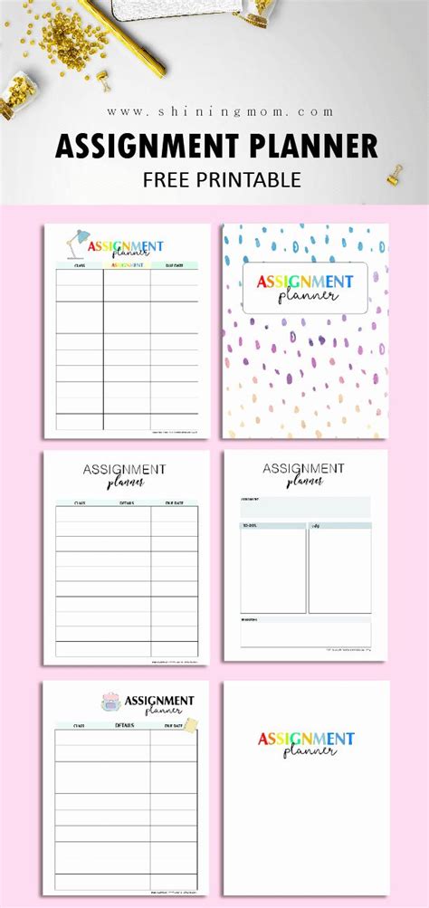 Printable Homework Planner For College Students Beautiful Free