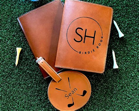 Golf Scorecard Holder Hand Stitched Leather Golf Ts Yardage Book
