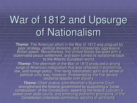 Ppt War Of 1812 And Upsurge Of Nationalism Powerpoint Presentation