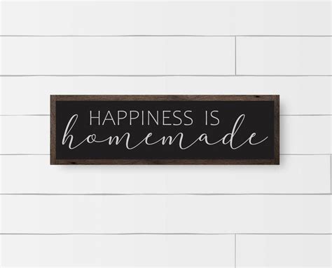 Happiness Is Homemade Wood Sign Farmhouse Kitchen Kitchen Etsy In