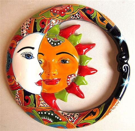 Beautify your space by installing the latest. large TALAVERA Sun Moon ECLIPSE wall plaque Southwest ...
