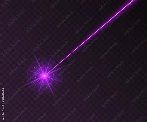Purple Laser Beam Light Effect Isolated On Transparent Background
