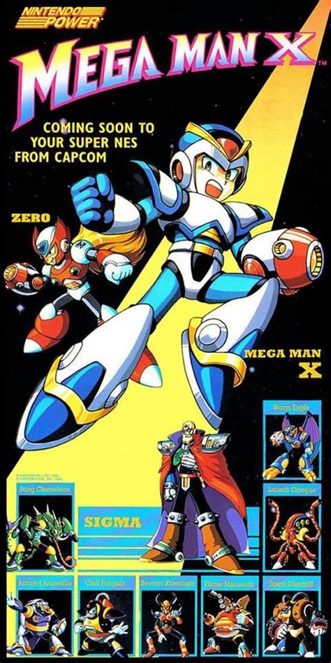 Nintendo Power Mega Man X Poster Vintage Video Games Classic Video