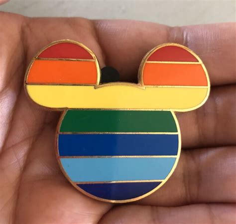 Mickey Mouse Ear Rainbow Head Icon Gay Pride Stripe Lgbt Walt Disney