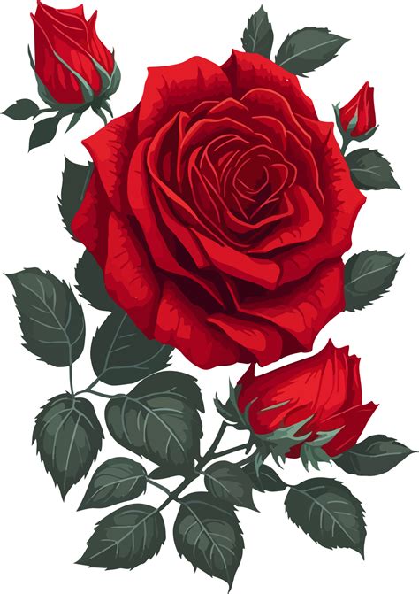 Red Rose Clip Art Png Free Ai Generative 28101649 Png