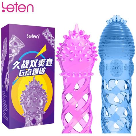 Buy Leten Long Lasting Men Penis Sleeve Reusable Condom Cock Ring Smooth G Spot