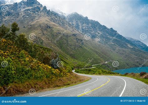 New Zealand Scenic Road Stock Image Image Of Cloudscape 37713613