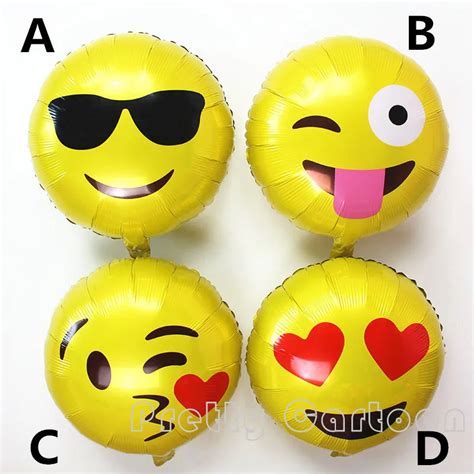 18 Expression Balloons Emoji Foil Balloon Happy Birthday Party