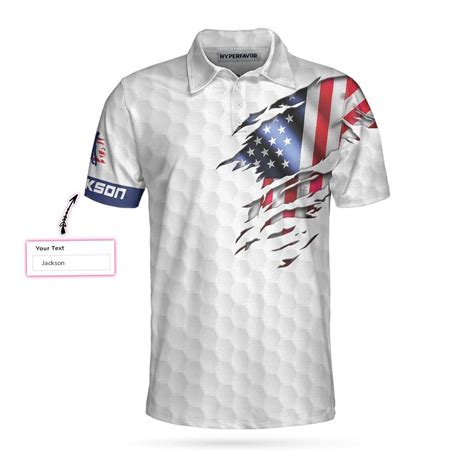 Personalized Patriotic American Flag Custom Polo Shirt White American