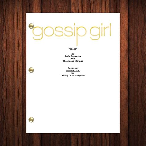 Gossip Girl Tv Show Script Pilot Episode Full Script Ebay