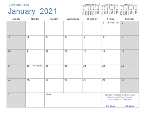 Printable Calenders For 2021 Free Letter Templates