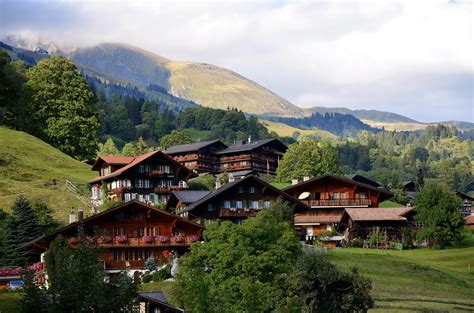 814245 Grindelwald Switzerland Houses Roads Mountains Rare