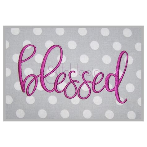 Blessed Embroidery Font 5 Sizes Products Swak Embroidery