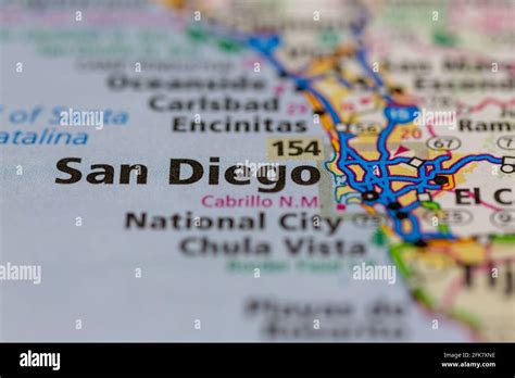 San Diego California Usa Shown On A Geography Map Or Road Map Stock