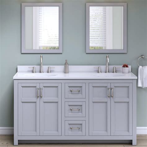 Gray Double Sink Bathroom Vanities At