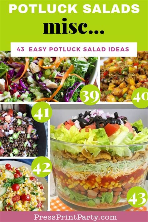 43 Easy Potluck Salads Ideas To Feed A Crowd Press Print Party