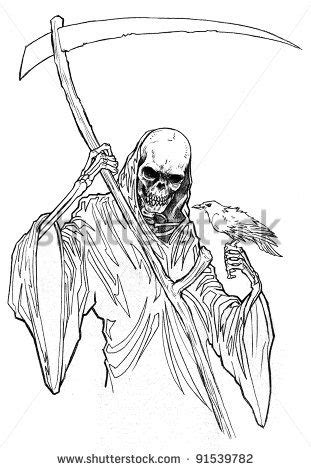 Click on image and then right click to print this free coloring page! femal grim reaper line art - Bing images | Coloring pages ...