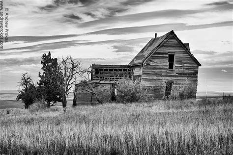 Abandoned Farmhouse Biglow Canyon Ii Black And White Photograph